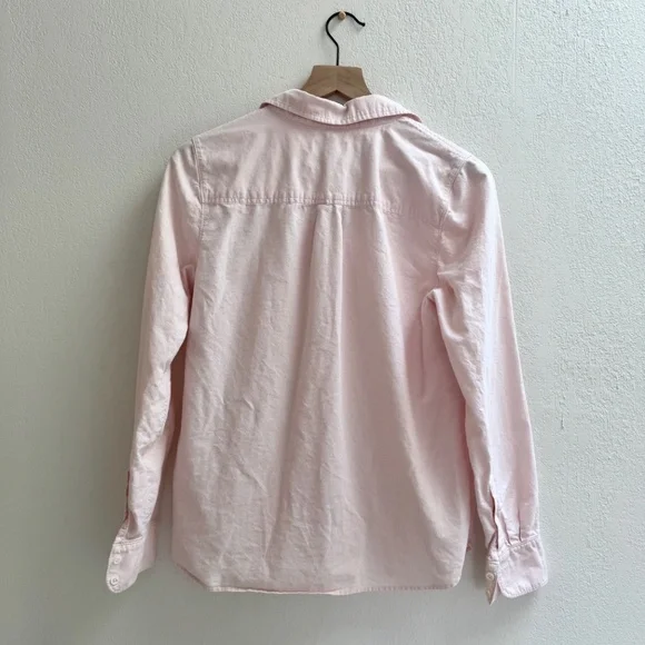 J.Crew Soft Pink and White Striped Button Down Popover Shirt - Picture 3 of 4